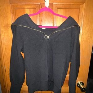 Black Half Zip With Gold Accents